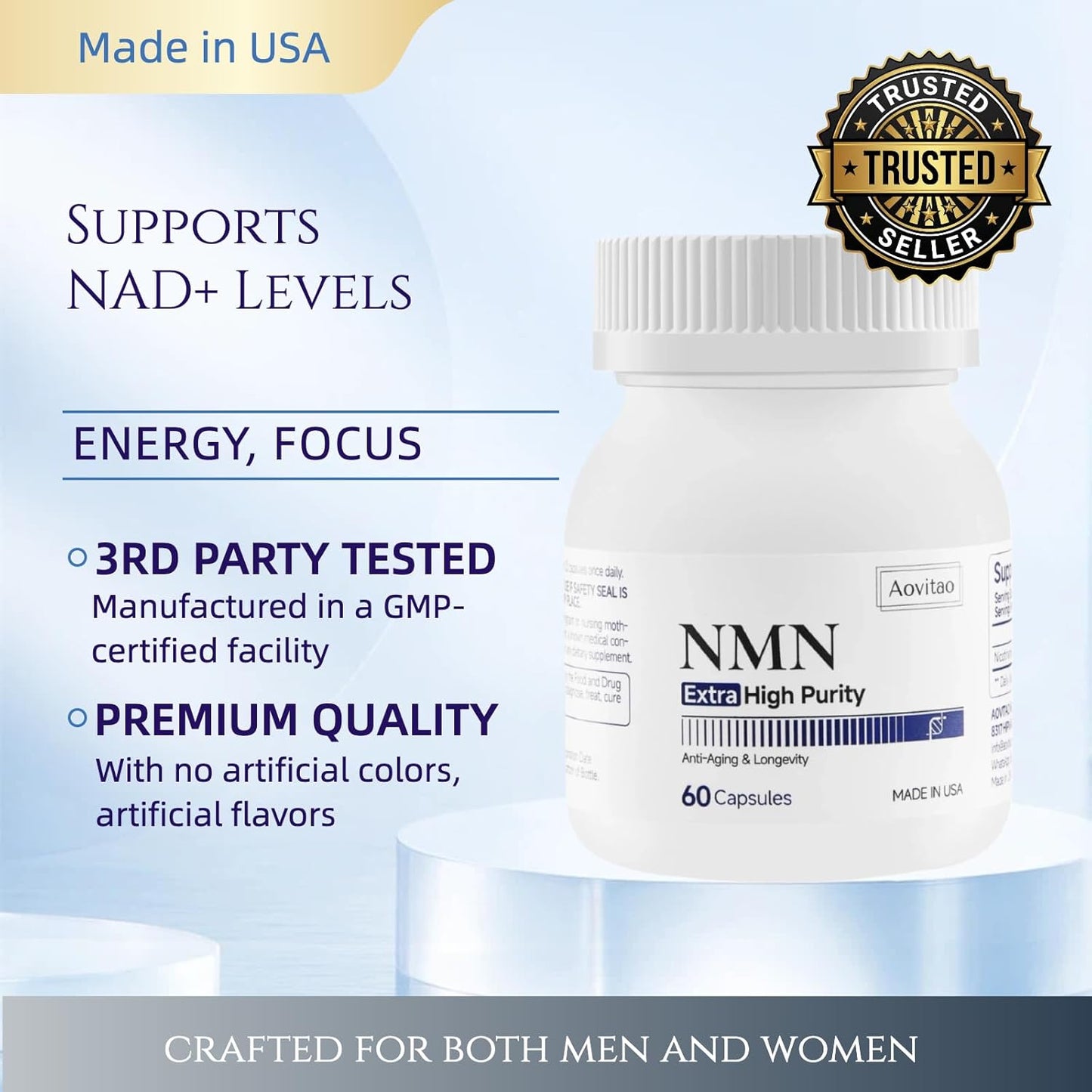 Ultra Pure 99.8% NMN | NAD⁺ Support for Cellular Energy